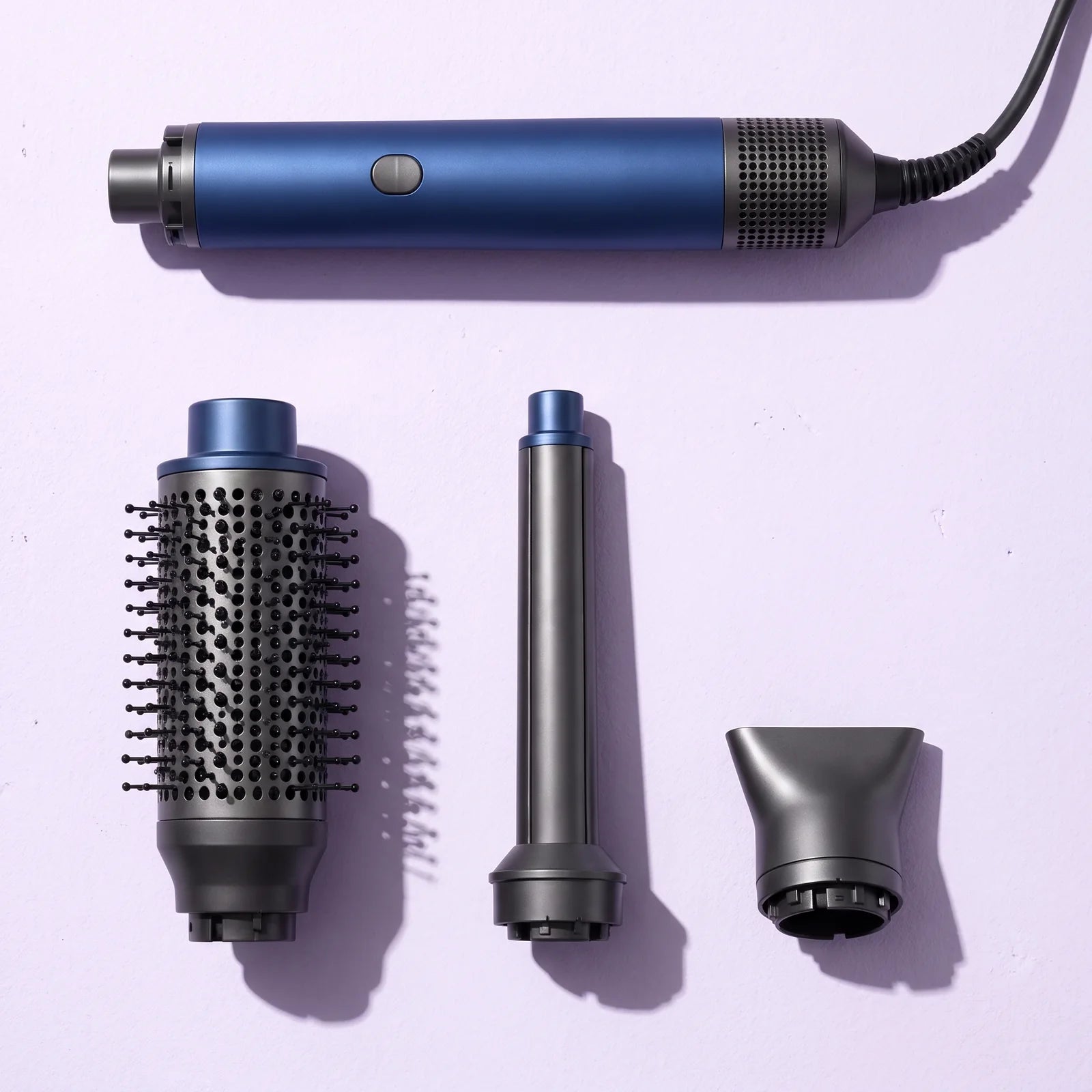 Zelivane styling handle and three attachments arranged overhead